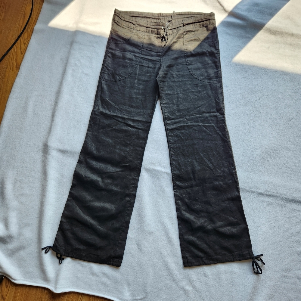H&M Linen Drawstring Wide Leg Pant